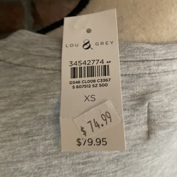 Lou & Grey Soft Short Sleeve Dress Size XS Gray NWT - Picture 4 of 7